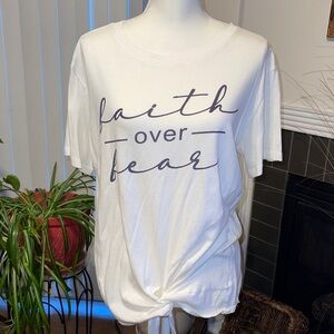 Faith Over Fear Off White T-Shirt